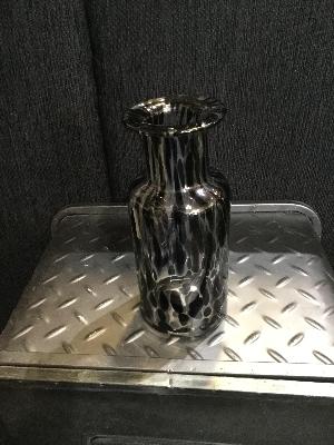Black leopard glass vase